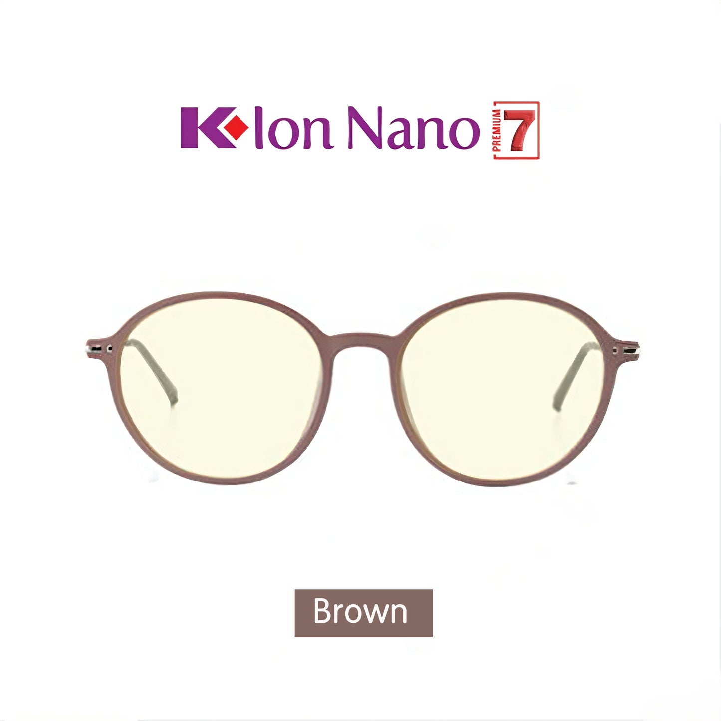K-ION NANO round frame brown radiation-proof Klon nano glasses Kacamata Kesihatan Free shipping K-lon nano Klonnano kion nano kionnano