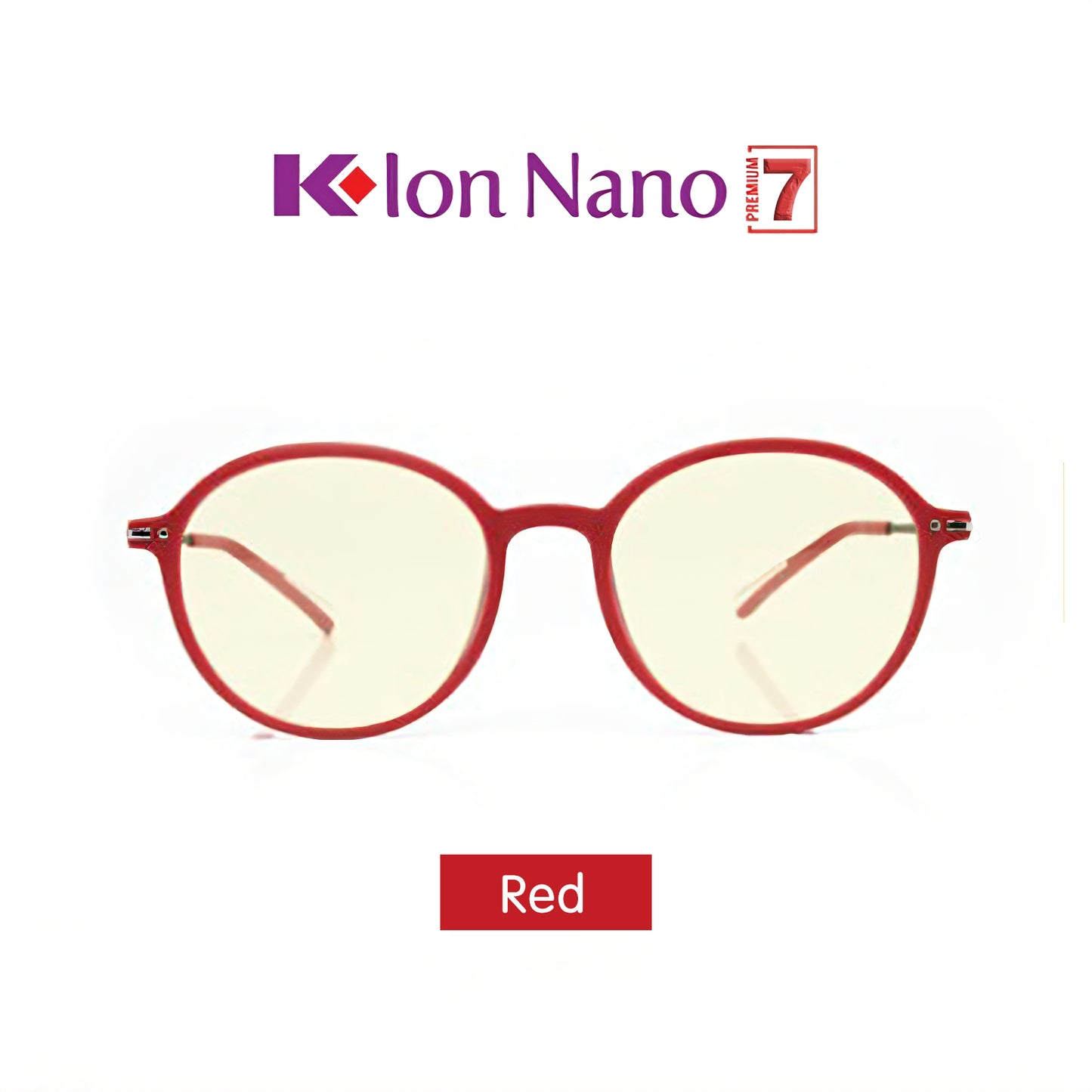 K-ION NANO PREMIUM 7 Red Round Frame Klon nano Glasses Kacamata Kesihatan K-lon nano K-LINK ORIGINAL Klonnano kion nano kionnano