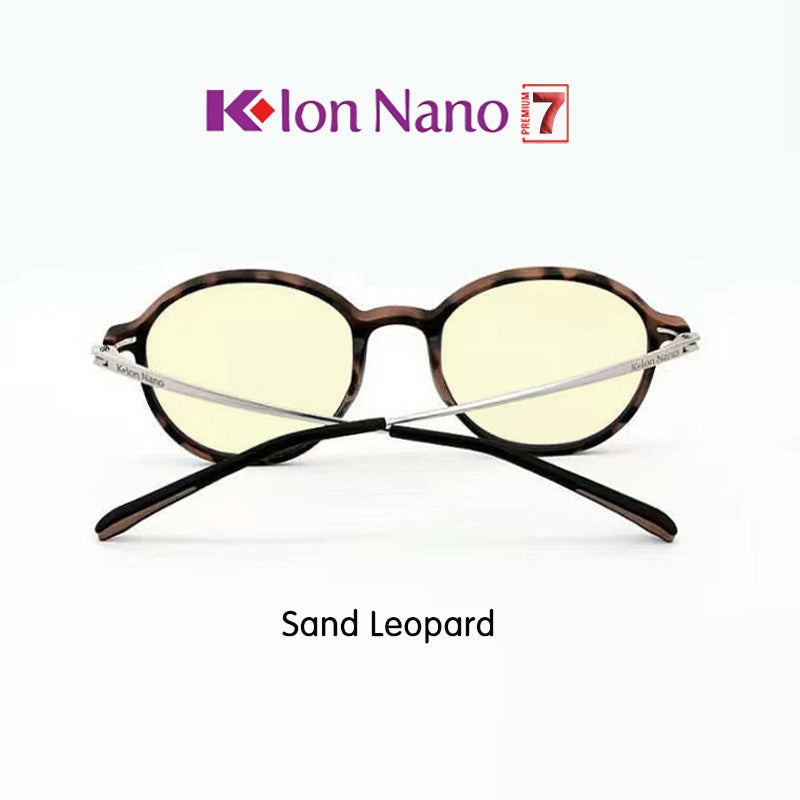 K-ION NANO PREMIUM 7 Leopard Print Round Frame Health Klon nano Glasses Kacamata Kesihatan K-LINK K-lon nano ORIGINAL Klonnano kion nano kionnano